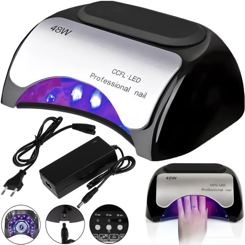 Гібридна ультрафіолетова LED лампа Sun Nail System K18 48W для манікюру і педикюру CCFL UV Lamp з датчиком руху і таймером для сушіння гель лаку