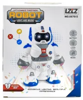 Танцюючий робот Dancing Robot Light and Music LZCZ 6678-5 з підсвічуванням для дітей, Дитячий світиться робот іграшка зі світлом на батарейках