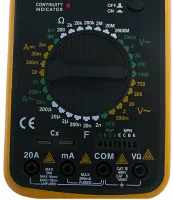 Цифровий професійний мультиметр Digital DT9205A універсальний ручний тестер сили струму, напруги і опору з дисплеєм DT-9205a Жовтий