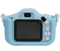 Дитячий цифровий фотоапарат Smart kids Kitty XO XJ01 з селфи камерою і відео зйомкою 600mAh, Камера Котик 2 " з вбудованими іграми для дітей Синій