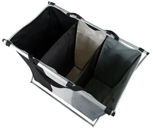 Складна корзина органайзер Laundry Basket B14 для сортування брудної білизни на 3 відсіки 120л, білизняний ящик для речей з 3 відділеннями у ванну