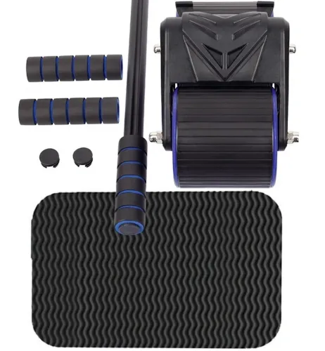 Подвійний ролик для преса Rebound Abdomen Roller MAG-790 з поворотним механізмом і килимком, Тренажер подвійне колесо для тренувань черевних м'язів