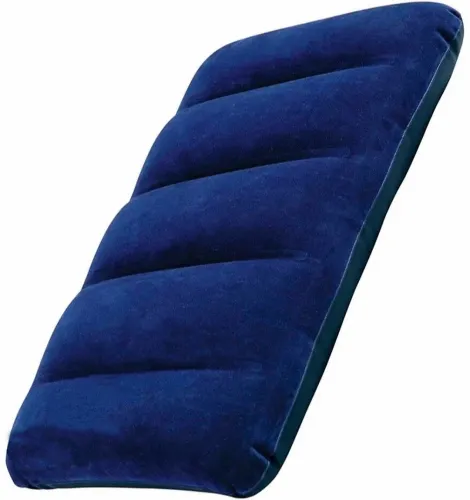 Туристична надувна подушка Intex Inflatable Pillow 68672 47x30 см флокірована для плавання і подорожей Накладка під голову для кемпінгу синя