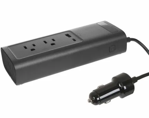 Автомобільний перетворювач напруги з 12V на 220v Baseus RNBQ-A01 150W інвертор з швидкою зарядкою CN EU 2 розетки type-C USB від прикурювача