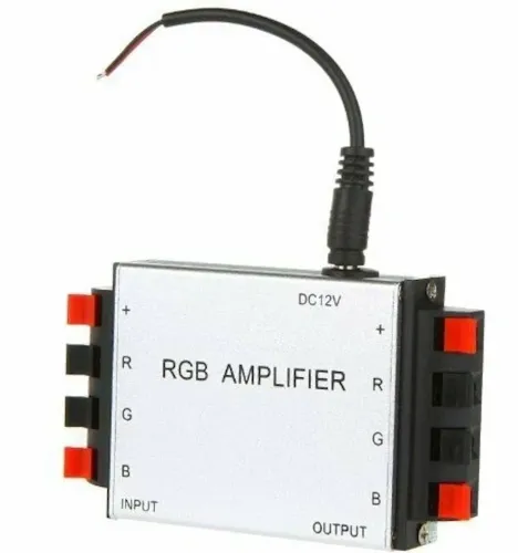 Універсальний двоплатний Підсилювач напруги RGB Amplifier XM-01 12V-24V 6A для світлодіодної LED стрічки, контролер 12В для лід стрічок Сріблястий