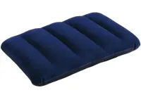 Туристична надувна подушка Intex Inflatable Pillow 68672 47x30 см флокірована для плавання і подорожей Накладка під голову для кемпінгу синя