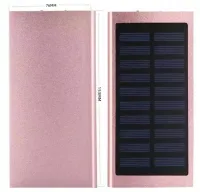 Портативное зарядное батарея Power Bank Solar Water Cube 20000 mAh с солнечной панелью, Внешний аккумулятор повербанк USB 2,1А 20000мАч с фонариком