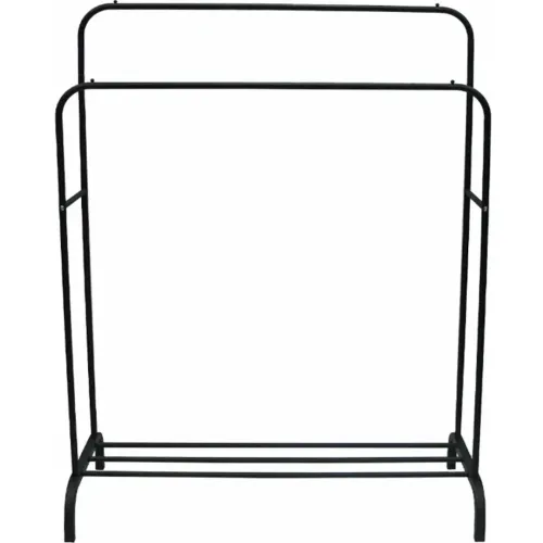 Подвійна стійка вішалка Double Floor Hanger 162х130 см для одягу і полицею для взуття, підлогова стійка-вішалка зі штангою на ніжках до 30 кг чорна
