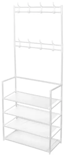 Підлогова вішалка для одягу в передпокій New simple floor clothes rack 60х29, 5х151 см Універсальна металева пересувна металева стійка Біла