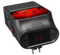 Портативний міні обігрівач з імітацією полум'я Flame Heater W-012 з LCD екраном 800W в розетку, Тепловентилятор камін з пультом 800Вт Чорний