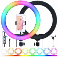 Кольорова кільцева USB LED лампа Ring Fill Light RGB MJ20 20 см 8 " без штатива студійна Світлодіодна різнобарвна лампа для блогера MJ-200