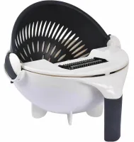 Овочерізка Wet Basket Vegetable Cutter 9 в 1 набір насадок для нарізки овочів і фруктів, Ручна обертається терка-овочерізка мультислайсер з кошиком