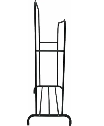 Подвійна стійка вішалка Double Floor Hanger 162х130 см для одягу і полицею для взуття, підлогова стійка-вішалка зі штангою на ніжках до 30 кг чорна