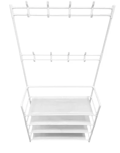 Підлогова вішалка для одягу в передпокій New simple floor clothes rack 60х29, 5х151 см Універсальна металева пересувна металева стійка Біла