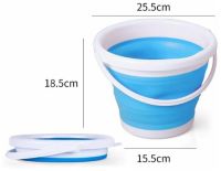 Складне силіконове відро на 5 літрів Collapsible Bucket Emmer CB-5, туристичне універсальне кругле відро Supretto з ручкою 5л