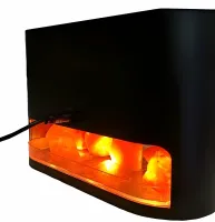 Настольный увлажнитель воздуха ночник с соляными камнями Docsal Flame Aroma Diffuser CAO с LED подсветкой 5W, Соляная лампа аромадиффузор Черный