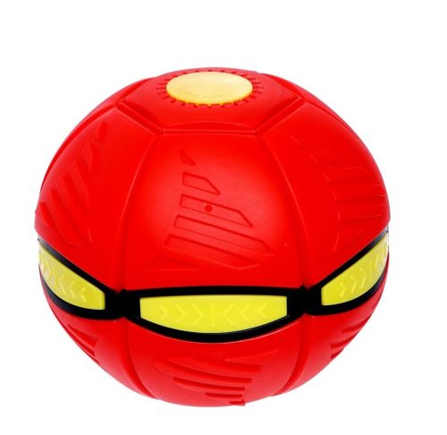 Літаючий м'яч фрісбі Flat ball disk з LED підсвічуванням Сяючий складаний ігровий диск трансформер плоский для активних ігор на природі та вдома
