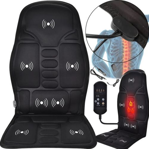 Массажная накидка на кресло Massage Cushion Inspire 083MC с подогревом в автомобиле Вибрационный массажер LY-54 для сидения от сети и прикуривателя