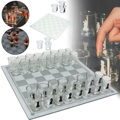Подарочный игровой набор Пьяные шахматы Game Chess GB-086 настольная алко игра 25х25 см комплект шахмат рюмок и стеклянной доской для взрослых
