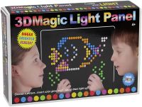 Світиться оптична мозаїка 3D Magic Light Panel 888 дитячий набір 180 різнокольорових фішок, планшет з підсвічуванням для малювання світлом