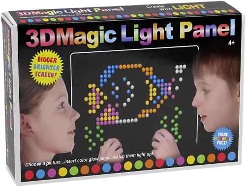 Світиться оптична мозаїка 3D Magic Light Panel 888 дитячий набір 180 різнокольорових фішок, планшет з підсвічуванням для малювання світлом