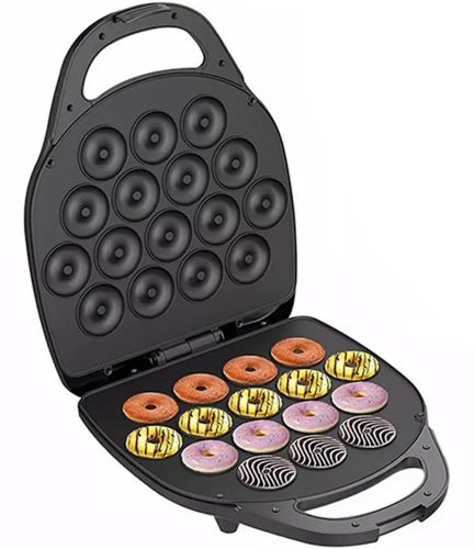 Електрична машинка Hoffmans HM-3010 1400W для приготування пончиків на 16 штук, Апарат для випікання донатів з антипригарним покриттям від мережі