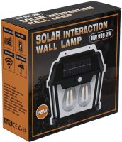 Уличный настенный светильник COBA Solar Wall Lamp HW-888-2W аккумуляторный подвесной фонарь на солнечной батарее с датчиком движения 2 лампы 3 режима