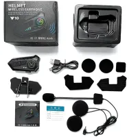 Бездротова гарнітура на шолом Helmet Wireless Earphone Y10 з м'яким мікрофоном і шумозаглушенням, мотогарнітура з сенсорним управлінням і Bluetooth