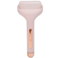 Охолоджуючий ручний масажер ролер Flawless Ice Roller для холодного масажу тіла та обличчя, роликовий валик Айс ролер з гелевим кріо масажем Рожевий