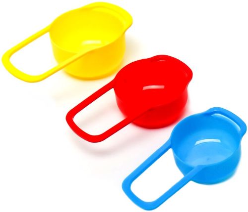 Набір мірних чашок і ложок Measuring Cup комплект 6 штук, пластикові різнокольорові ємності ваги для сухих і рідких інгредієнтів 250 мл