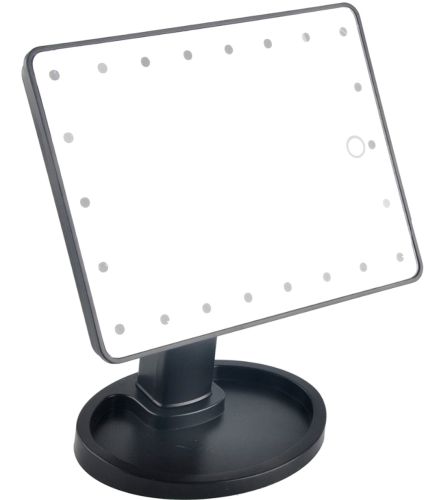 Косметичне сенсорне дзеркало для макіяжу Magic MakeUp Mirror обертається на 180 настільне дзеркало на підставці з підсвічуванням 22 LED USB Чорне