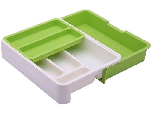 Универсальный раздвижной органайзер Expandable Drawer Organizer 34Х36.5Х5.5 см для кухонных столовых приборов, ложек и вилок в выдвижной ящик