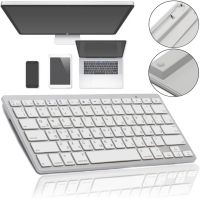 Бездротова ультратонка Bluetooth клавіатура Wireless Keyboard X5 Silver для ПК комп'ютера і планшета з блютуз на батарейках x-5 Срібна
