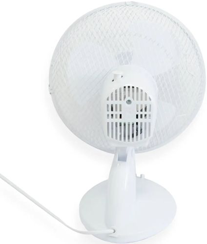Настольный вентилятор Domotec MS-1624 портативный поворотный электровентилятор 2 режима скорости с защитной сеткой для дома 23W MS1624 Белый 