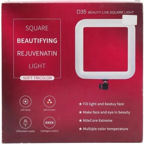 Квадратная кольцевая селфи лампа Square Light D35 28 см напольная светодиодная LED лампа с держателем для телефона для фото и видеосъемки USB
