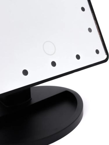 Косметичне сенсорне дзеркало для макіяжу Magic MakeUp Mirror обертається на 180 настільне дзеркало на підставці з підсвічуванням 22 LED USB Чорне