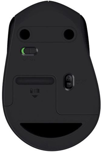 Беспроводная оптическая мышь Logitech M330 Silent Plus Black игровая геймерская мышка на батарейке для ПК компьютера и ноутбука 2.4GHZ USB Черная