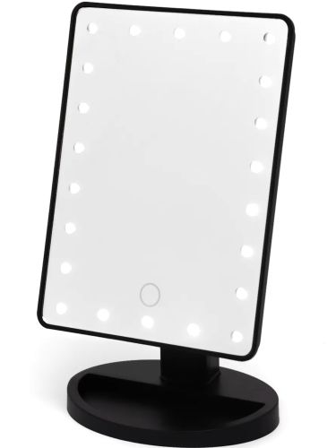 Косметичне сенсорне дзеркало для макіяжу Magic MakeUp Mirror обертається на 180 настільне дзеркало на підставці з підсвічуванням 22 LED USB Чорне