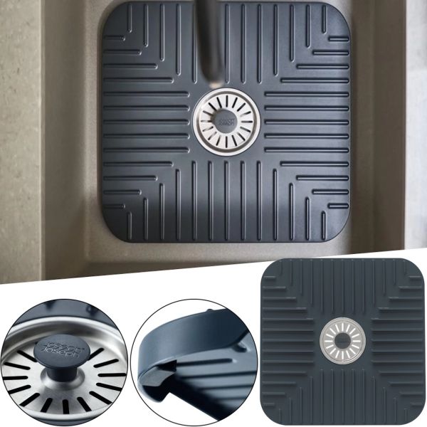Захисна підставка Joseph SinkShield 851700 для раковини зі зливом 30x30 см, Гнучкий квадратний захисний килимок із захистом від засмічень для мийки