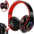 Бездротові накладні навушники Bluetooth B39 Black з мікрофоном підтримкою TF-карти і LED підсвічуванням SD AUX блютуз стерео навушники чорно-червоні