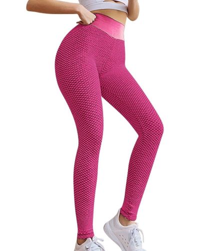 Жіночі спортивні легінси Staples Scrunch Bum рожеві із завищеною високою талією і ефектом пуш-ап стягуючі безшовні лосини для фітнесу push up