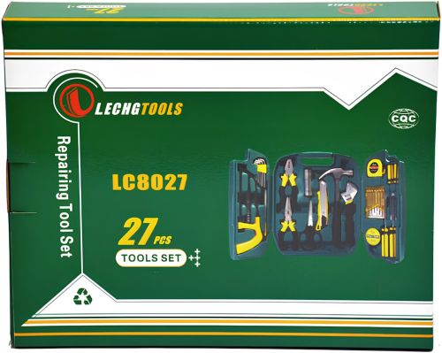 Набір інструментів для дому Lechg Tools LC8027 27 предметів у валізі, універсальний комплект слюсарних інструментів для ремонту в кейсі SJ8027