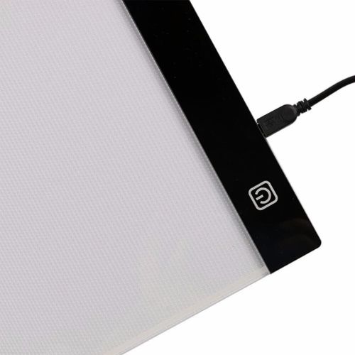 Світловий графічний планшет A4-F-USB для малювання та копіювання з LED-підсвіткою, Світлодіодна дошка для малюнків 3 режими яскравості від USB чорна