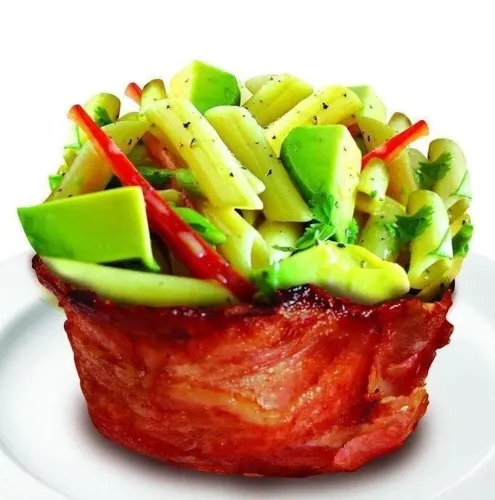 Набір форм для випічки запікання бекону 2шт Perfect Bacon Bowl їстівна тарілка, Форма для приготування їстівної тарілки з бекону Чорна