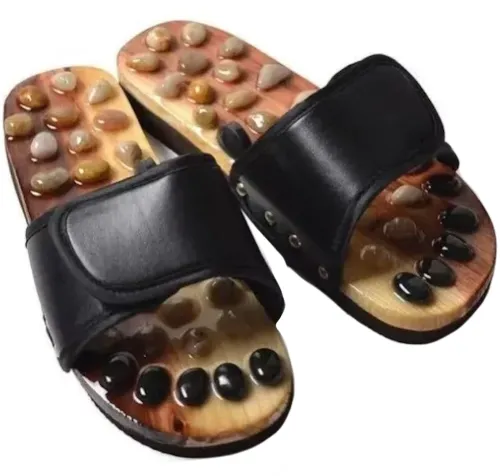 Массажные ортопедические тапочки jade health massage shoes BH-SMS-04 с акупунктурным эффектом для стоп ног, шлепанцы для массажа 36-45 размер Черные