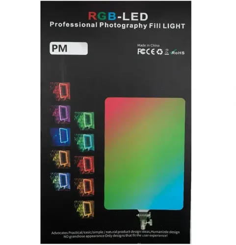 Світлодіодна прямокутна лампа Fill Light RGB LED LED PM-48 для студійної фото- і відеозйомки з пультом ДУ, Відеосвітло 44x29 см 14 режимів від мережі