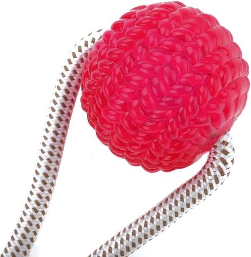 Іграшка канат для кішок і собак Dog Toy Rope жувальний гумовий масажний м'яч на мотузці з присоскою для чищення зубів домашніх тварин 38х10 см