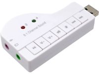 Внешняя звуковая карта USB 8.1 Piano внешний звуковой адаптер для ноутбука и ПК компьютера, аудиокарта юсб с кнопками управления 8.3х4.3 см