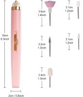 Фрезер для манікюру і педикюру Flawless Salon Nails бездротовий апарат для зняття гель-лаку з нігтів, портативна машинка з насадками USB рожева