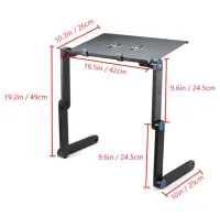 Складаний столик трансформер для ноутбука Laptop Table T8 з USB-охолодженням і підставкою для мишки, розкладний стіл для ноутбуків з вентилятором